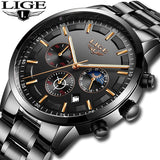 Fashion Sport Quartz Moon phase Business Waterproof