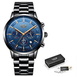 Fashion Sport Quartz Moon phase Business Waterproof