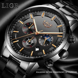 Fashion Sport Quartz Moon phase Business Waterproof