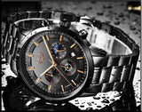 Fashion Sport Quartz Moon phase Business Waterproof