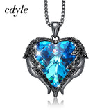 Gift Heart Pendant Necklace Embellished with Crystals Necklace Angel Wings Charm Present For Girlfriend