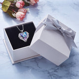 Gift Heart Pendant Necklace Embellished with Crystals Necklace Angel Wings Charm Present For Girlfriend